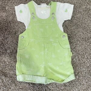VINTAGE Carters Green Butterfly Overalls